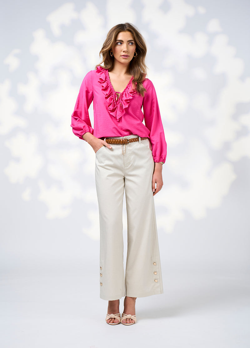 Loobie's Story Evie Blouse in Fuchsia