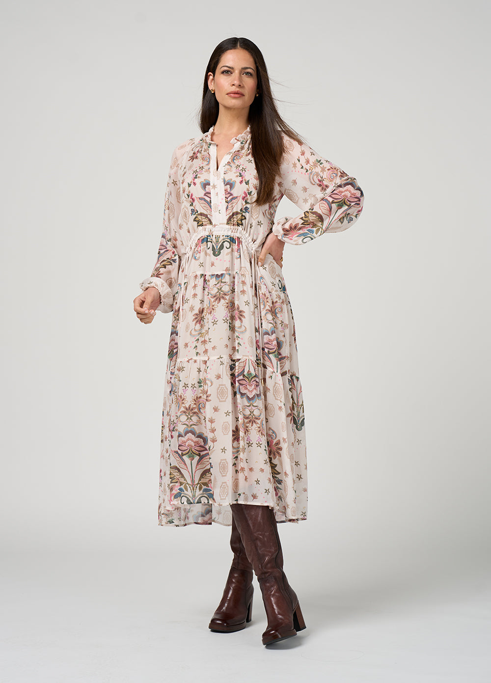 Loobie's Story Antoinette Midi Dress Bone