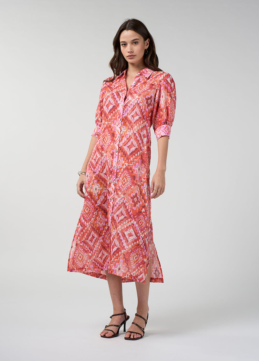 Loobie's Story Sinhala Shirt Dress Coral