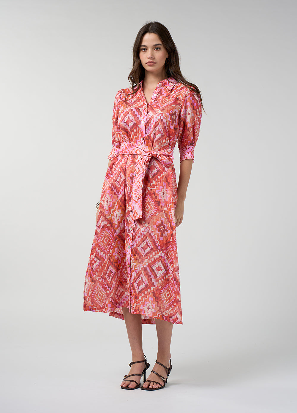Loobie's Story Sinhala Shirt Dress Coral