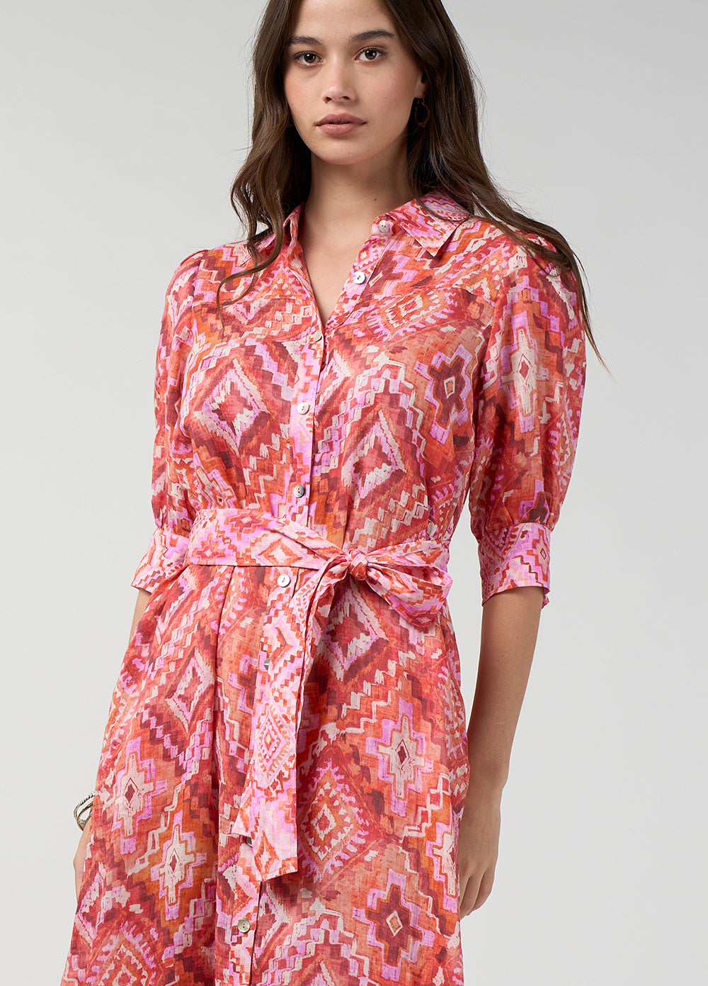 Loobie's Story Sinhala Shirt Dress Coral