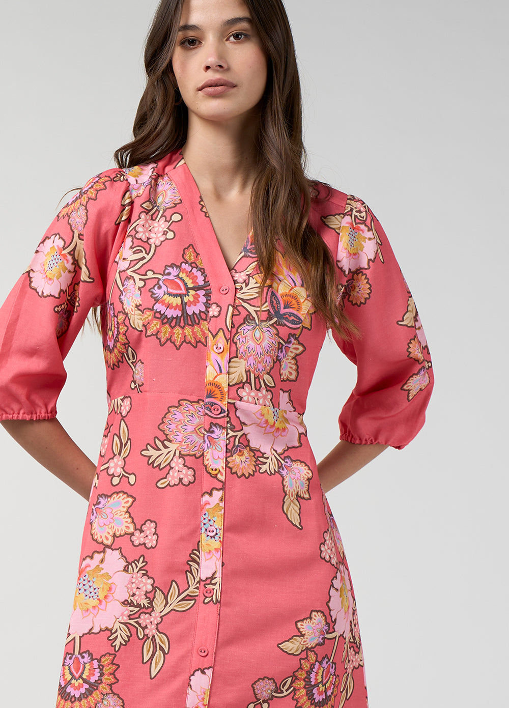 Loobie's Story Mirissa Shirt Dress Coral