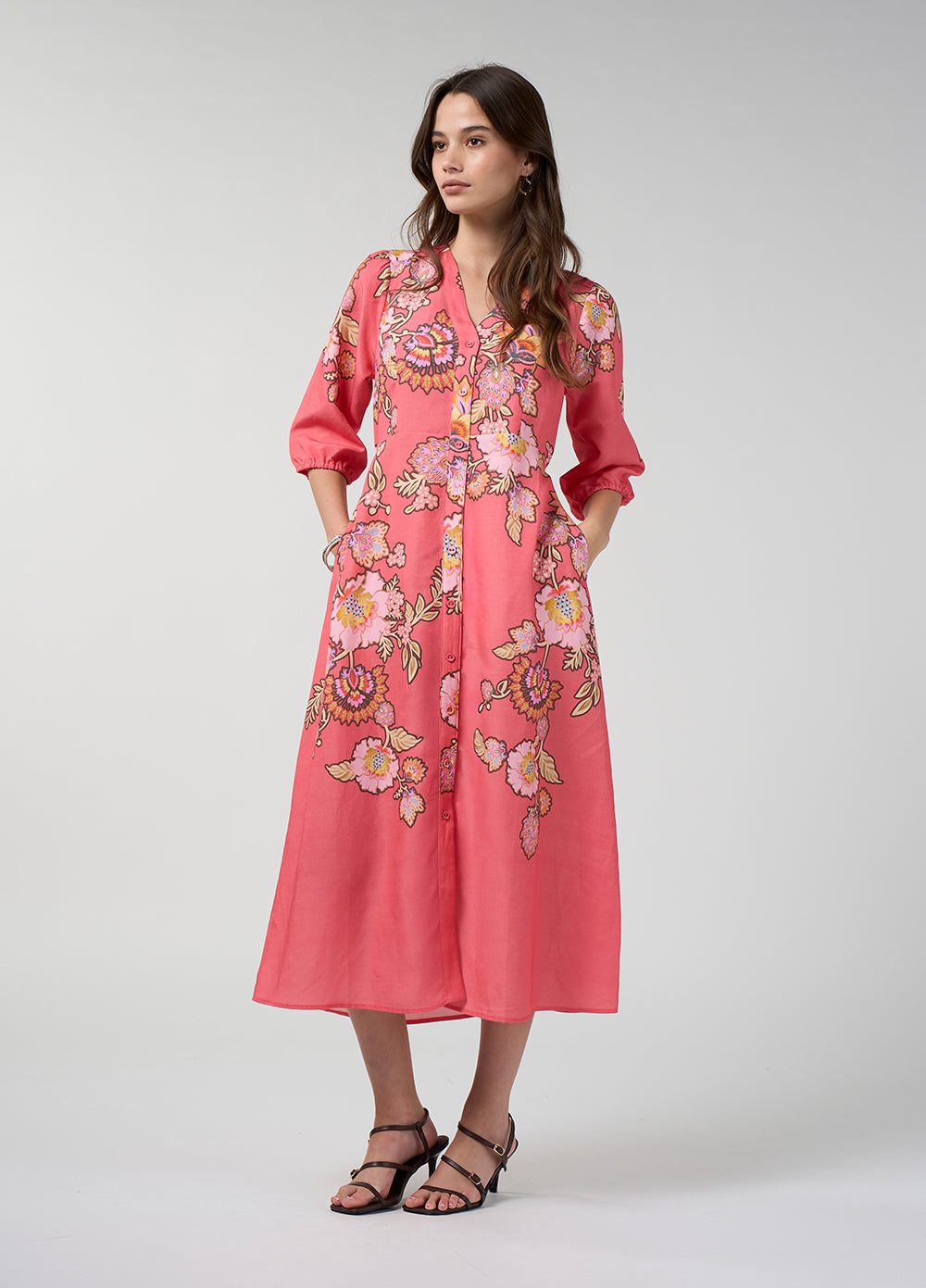 Loobie's Story Mirissa Shirt Dress Coral