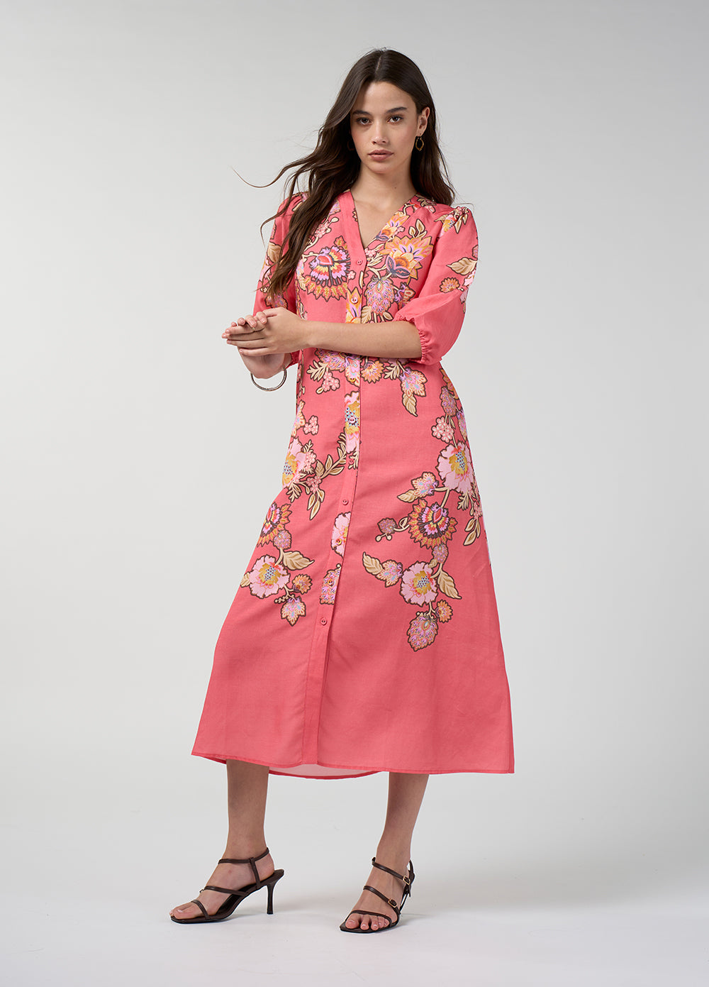 Loobie's Story Mirissa Shirt Dress Coral