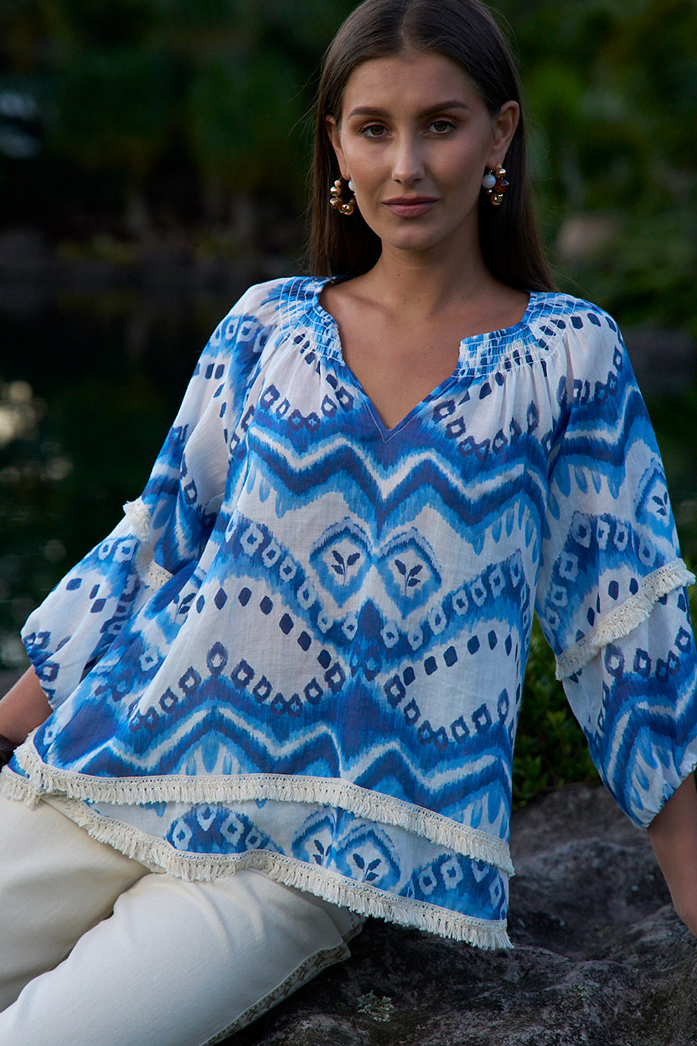 Loobies Story Zahlee Blouse Corfu Blue