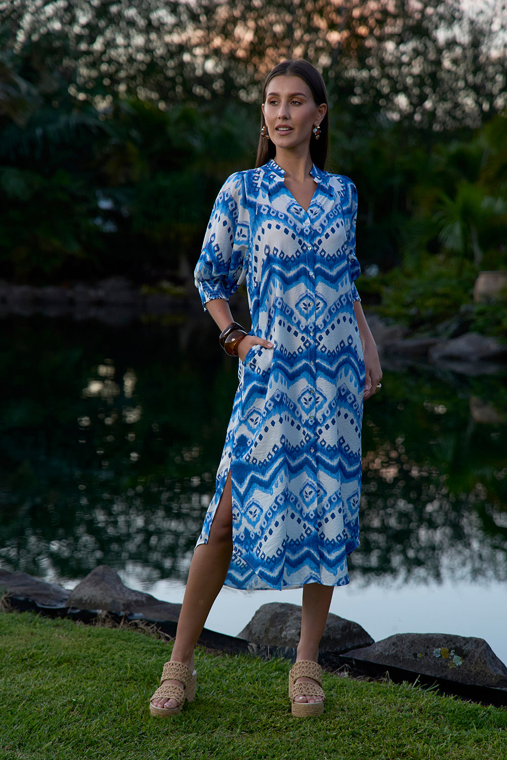 Loobies Story Zahlee Shirt Dress Corfu Blue