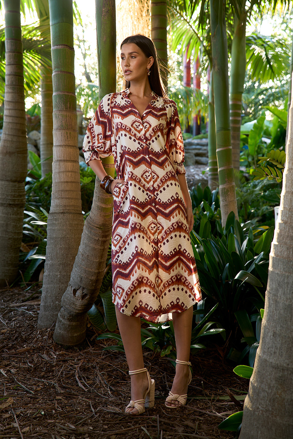 Loobies Story Zahlee Shirt Dress Tan