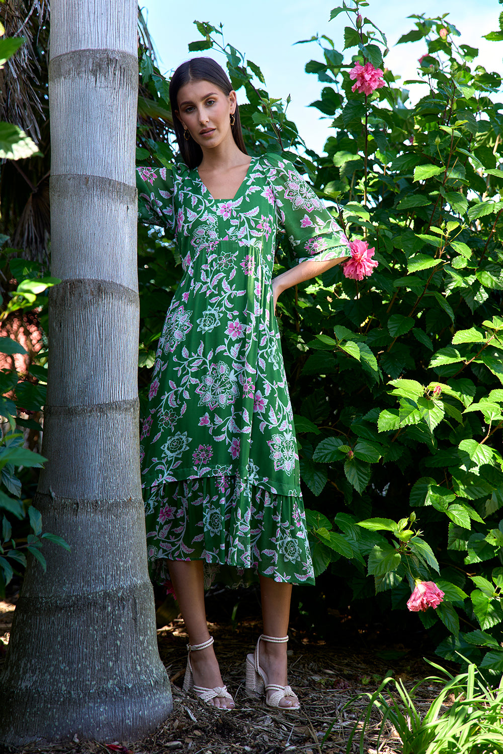 Loobies Story Aisha Midi Dress Tea Leaf