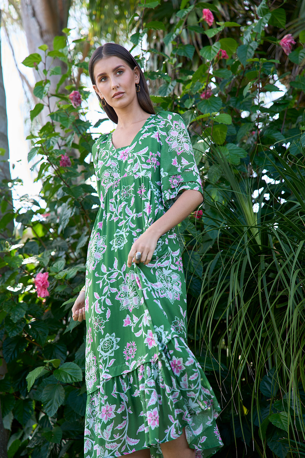 Loobies Story Aisha Midi Dress Tea Leaf