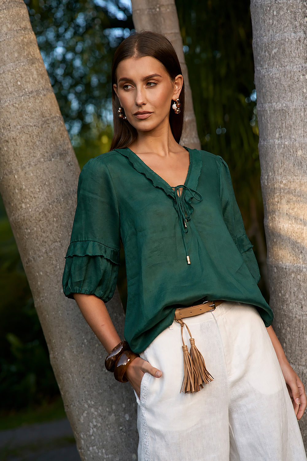 Loobies Story Waterlily Blouse Jungle Green
