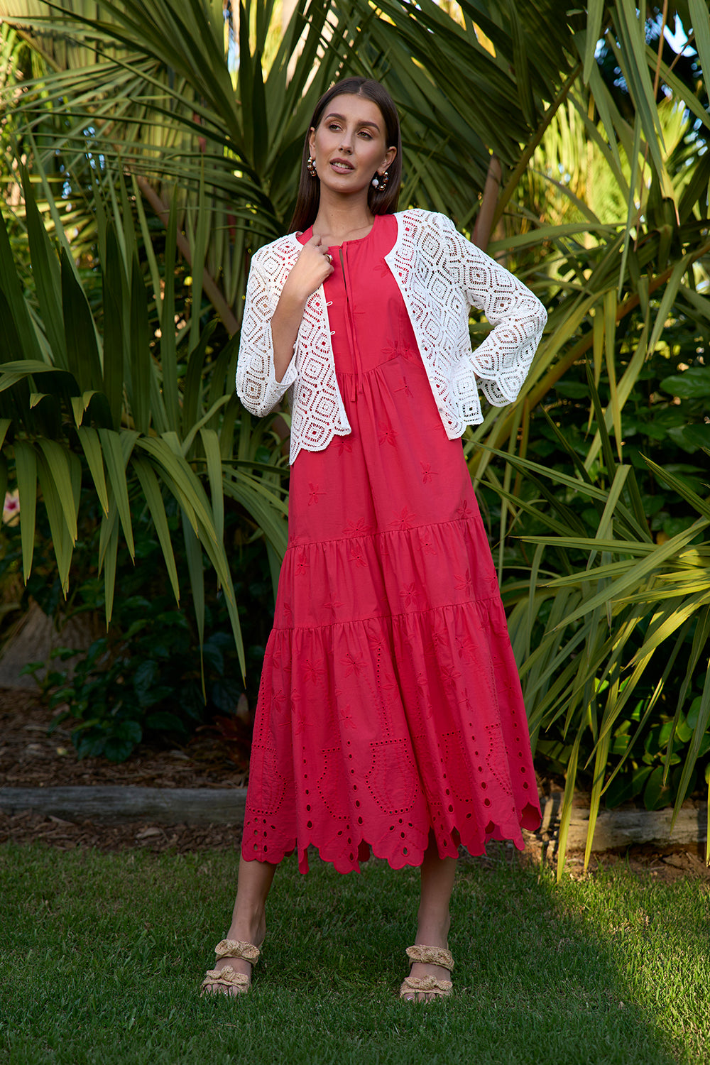 Loobies Story Dragonfly Midi Dress Raspberry