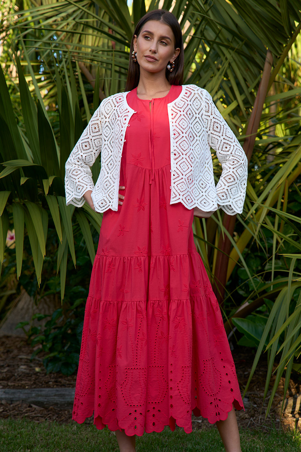 Loobies Story Dragonfly Midi Dress Raspberry