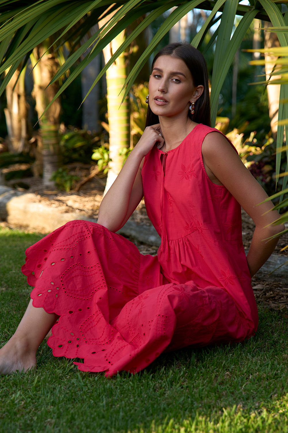 Loobies Story Dragonfly Midi Dress Raspberry