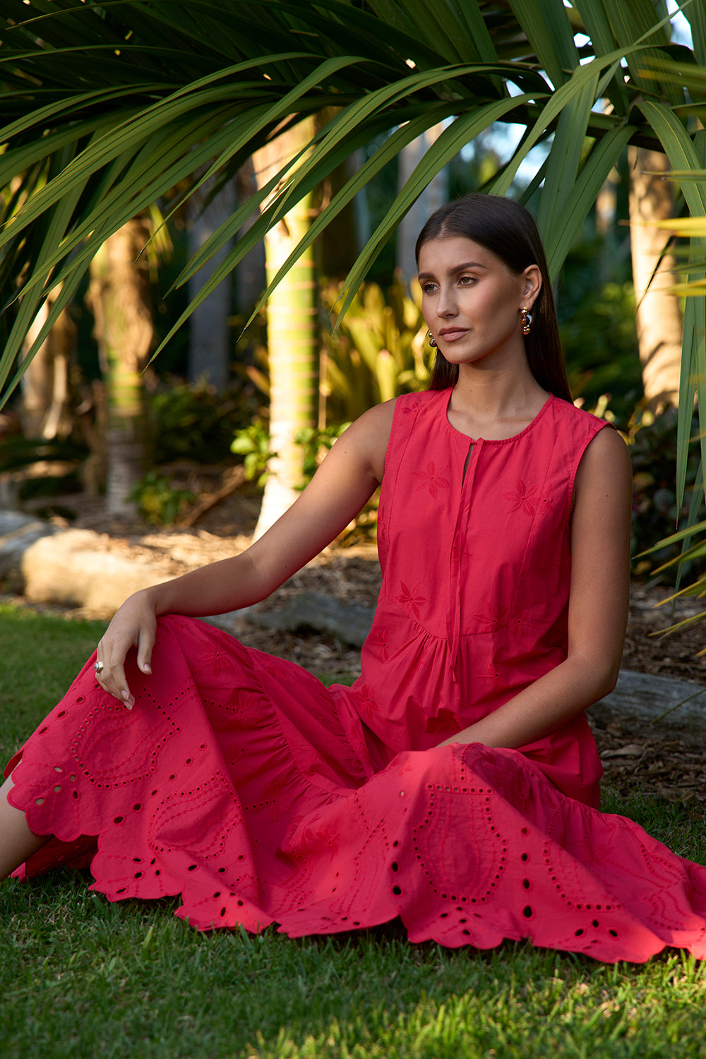 Loobies Story Dragonfly Midi Dress Raspberry