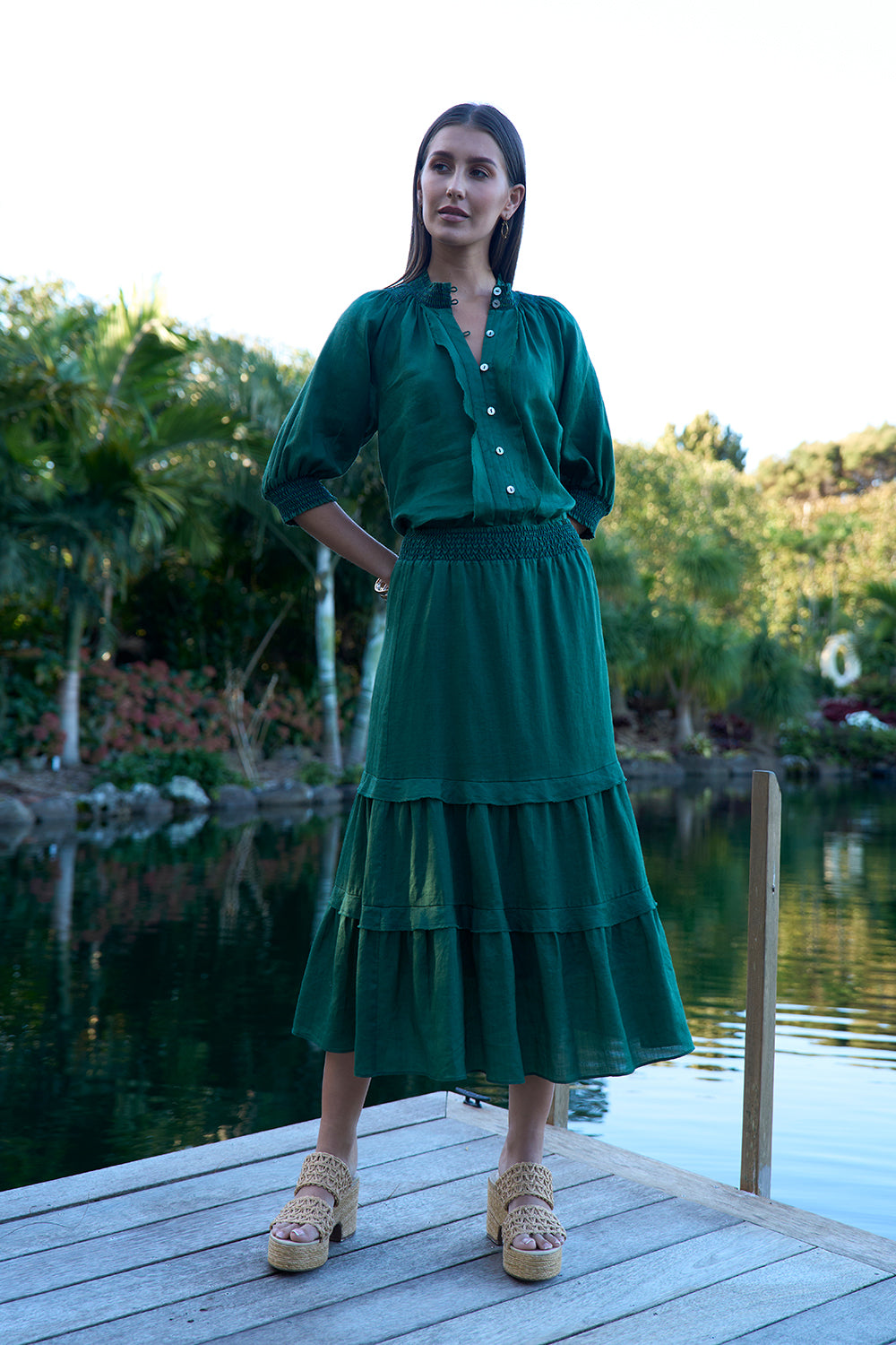 Loobies Story Waterlily Shirt Jungle Green