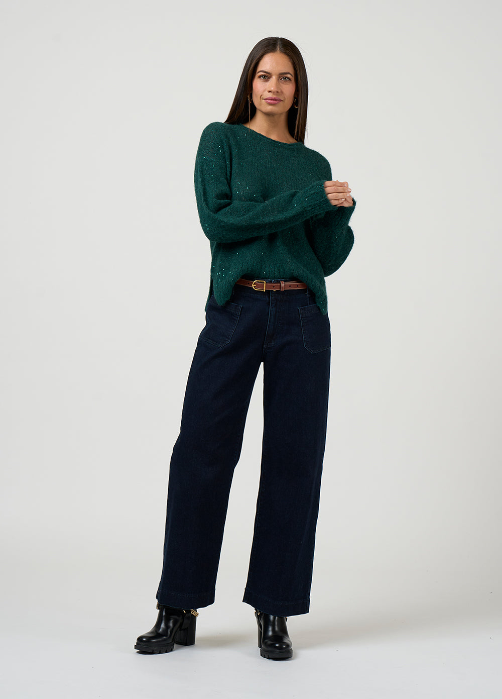Loobies Story Ritz Sweater Evergreen