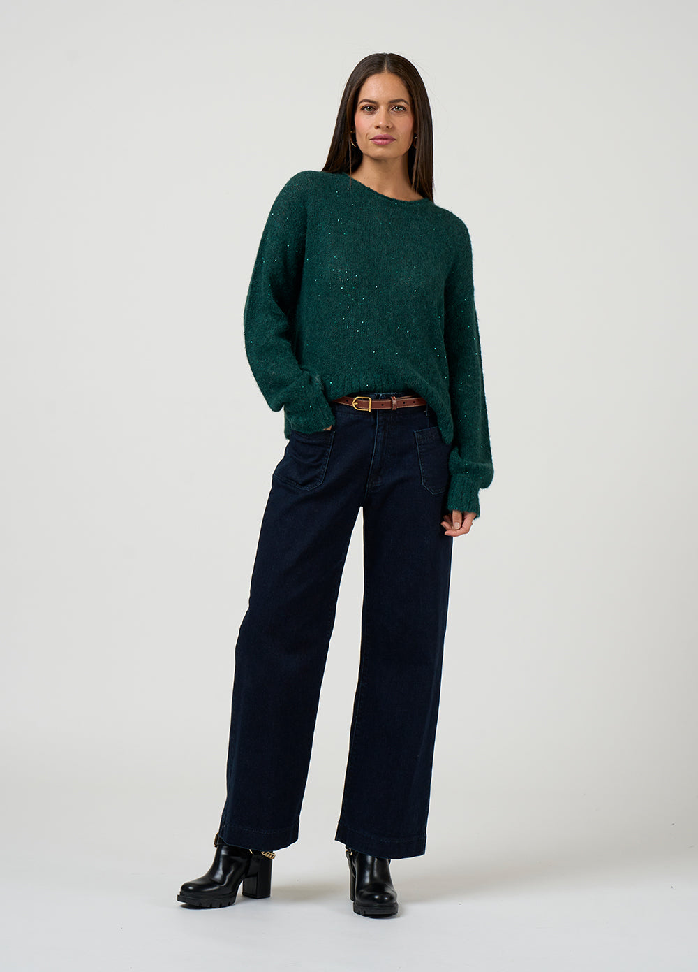 Loobies Story Ritz Sweater Evergreen