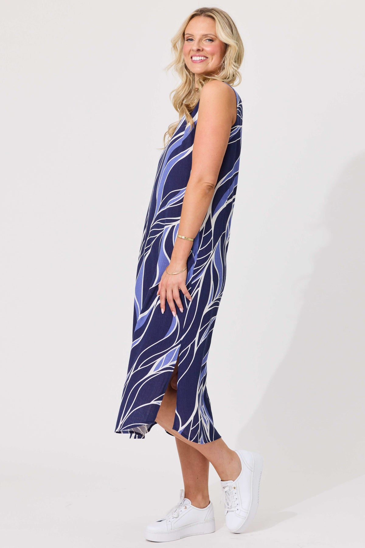 Lemon Tree Noa Leafy Dress-Blue