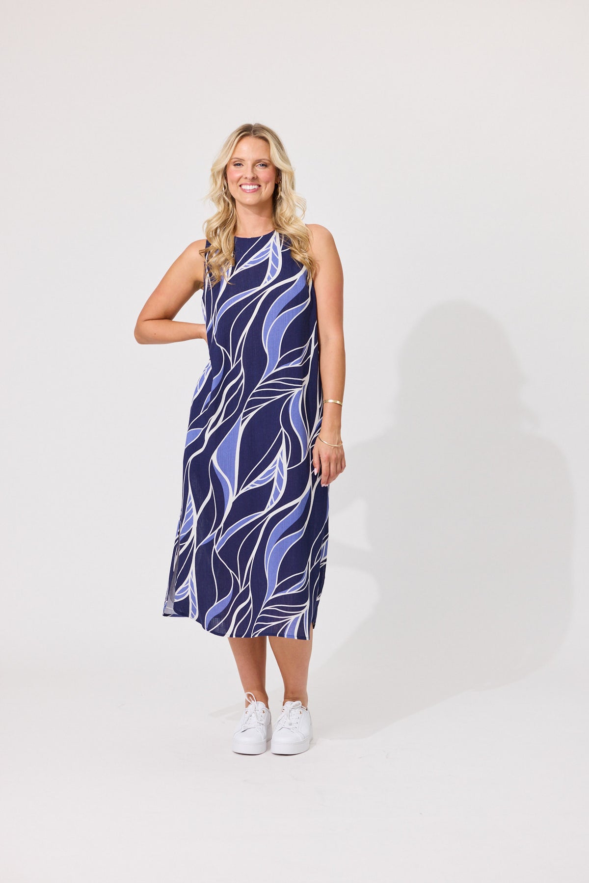 Lemon Tree Noa Leafy Dress-Blue