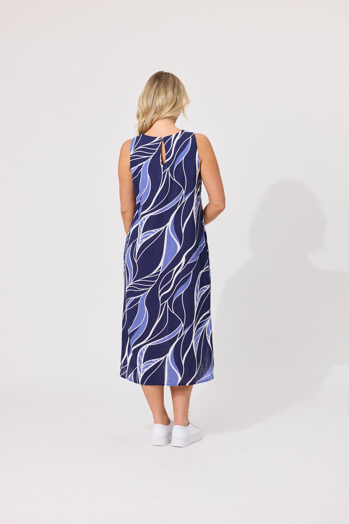 Lemon Tree Noa Leafy Dress-Blue