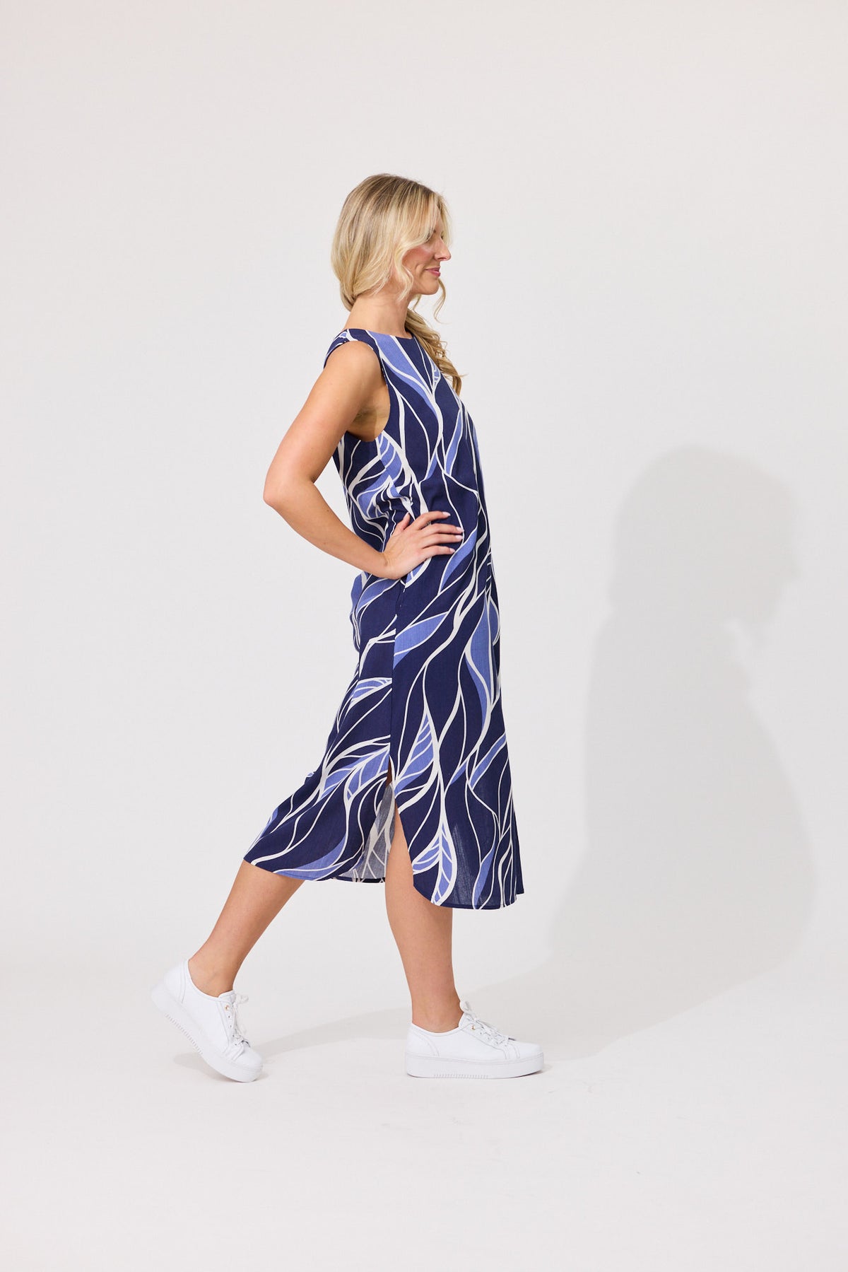 Lemon Tree Noa Leafy Dress-Blue