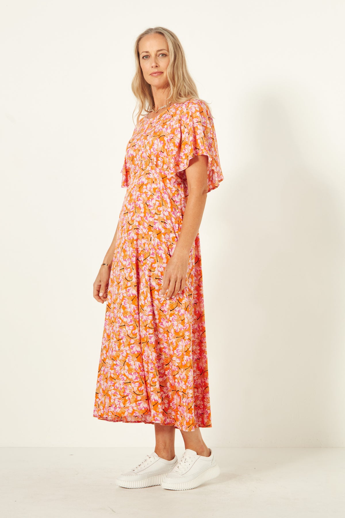 orange dress nz Ashley Pink And Orange Floral Formal Maxi Dress
