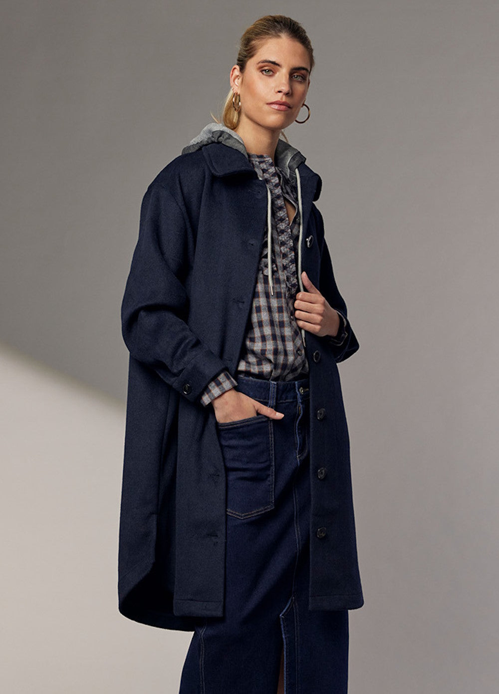 Madly Sweetly Supreme Coat Navy ROSSELLINI SHINE