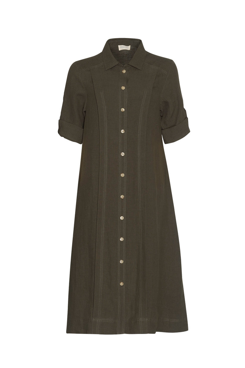 Madly Sweetly Echo Shirt Dress - Khaki