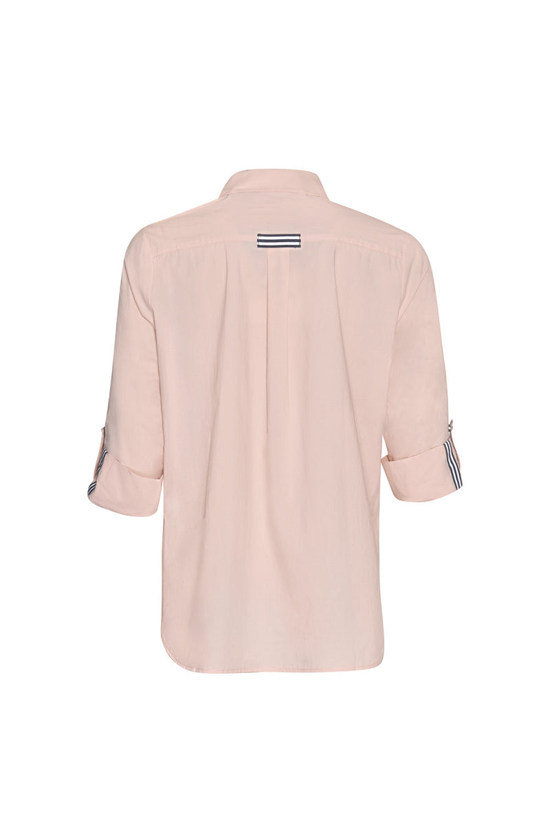 Madly Sweetly Mixed Media Shirt- Blush