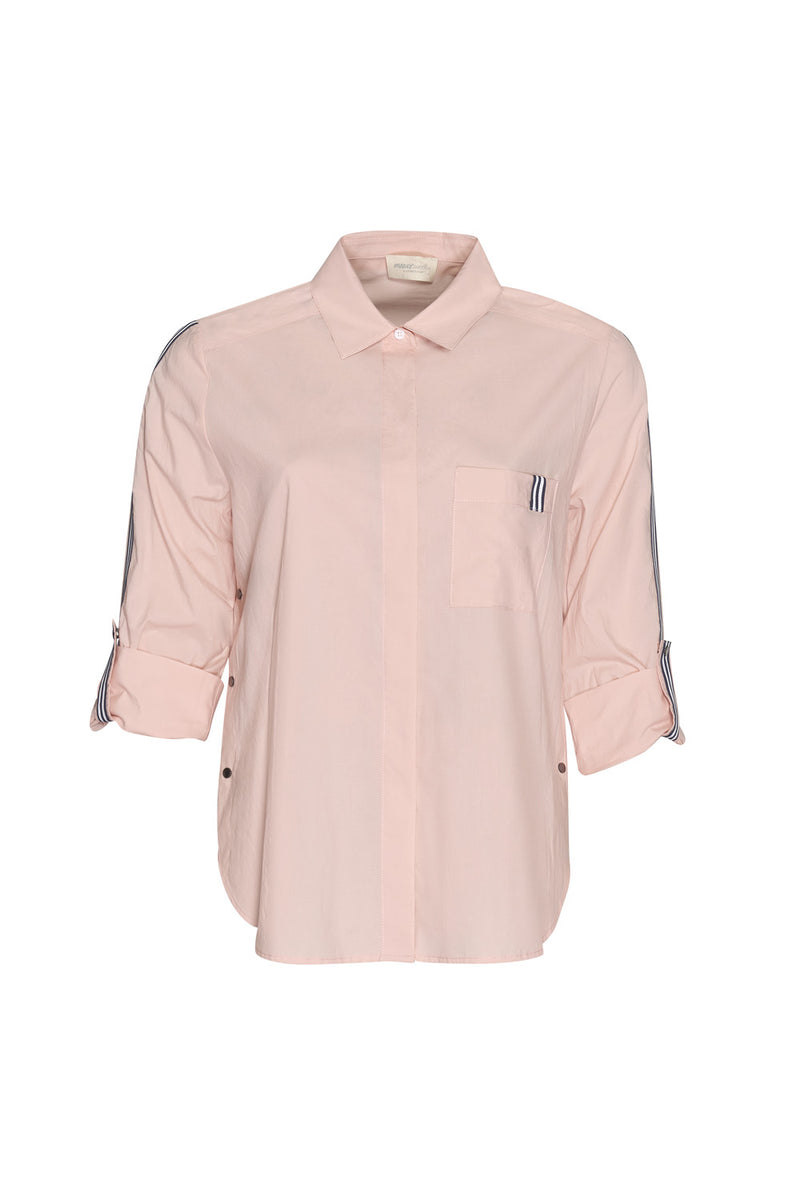 Madly Sweetly Mixed Media Shirt- Blush