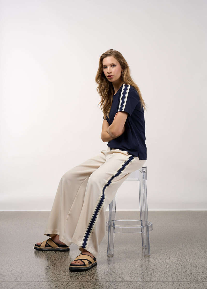 Madly Sweetly Linear Tee - Navy