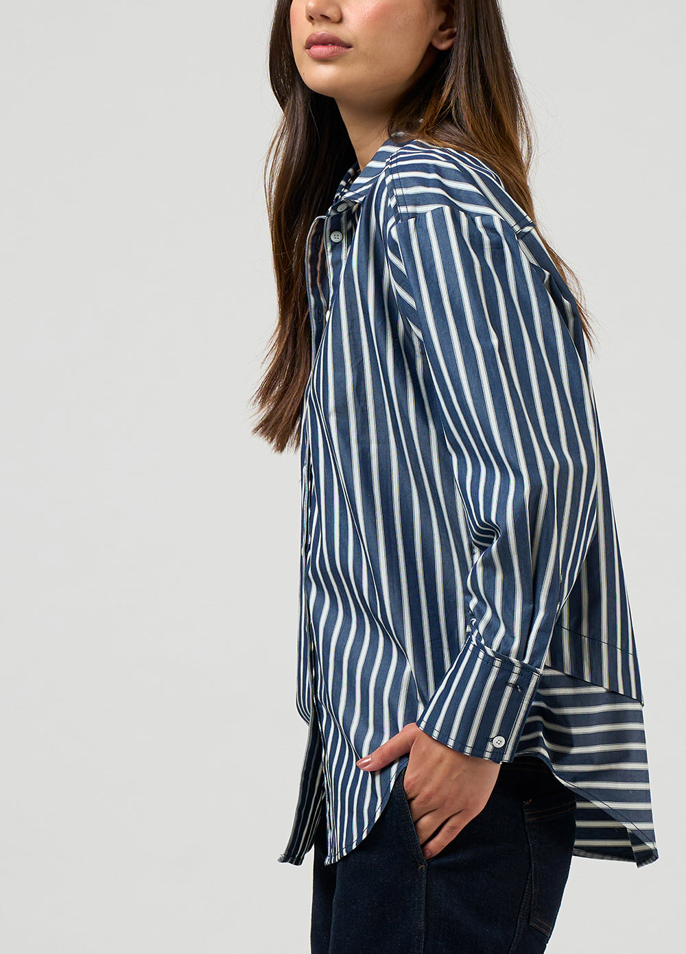 Madly Sweetly Directions Stripe Shirt Navy