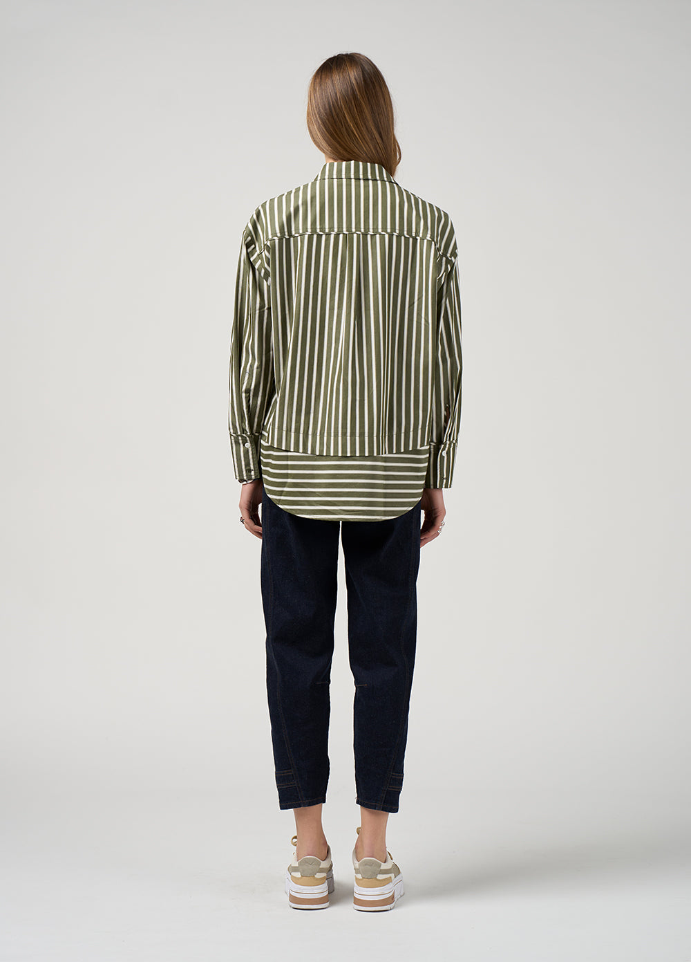 Madly Sweetly Directions Stripe Shirt Sage
