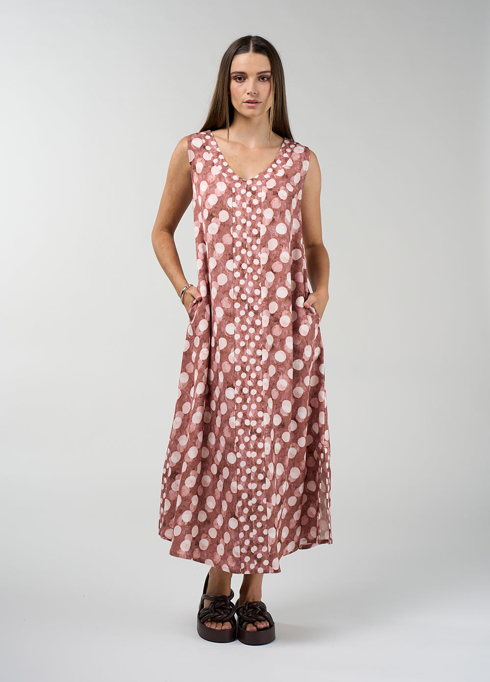 Madly Sweetly Vision Maxi Dress- Cocoa Multi