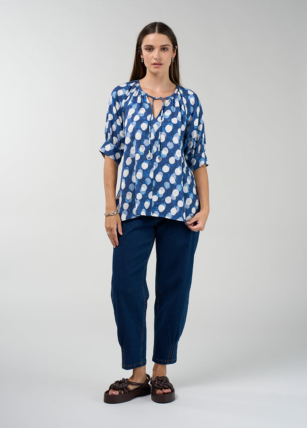 Madly Sweetly Vision Blouse- Denim Multi