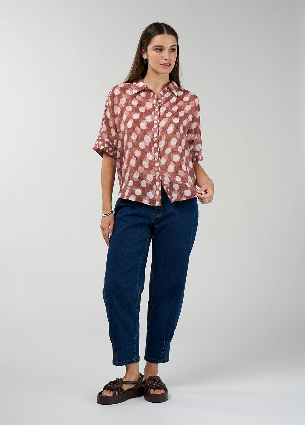 Madly Sweetly Vision Shirt- Cocoa Multi
