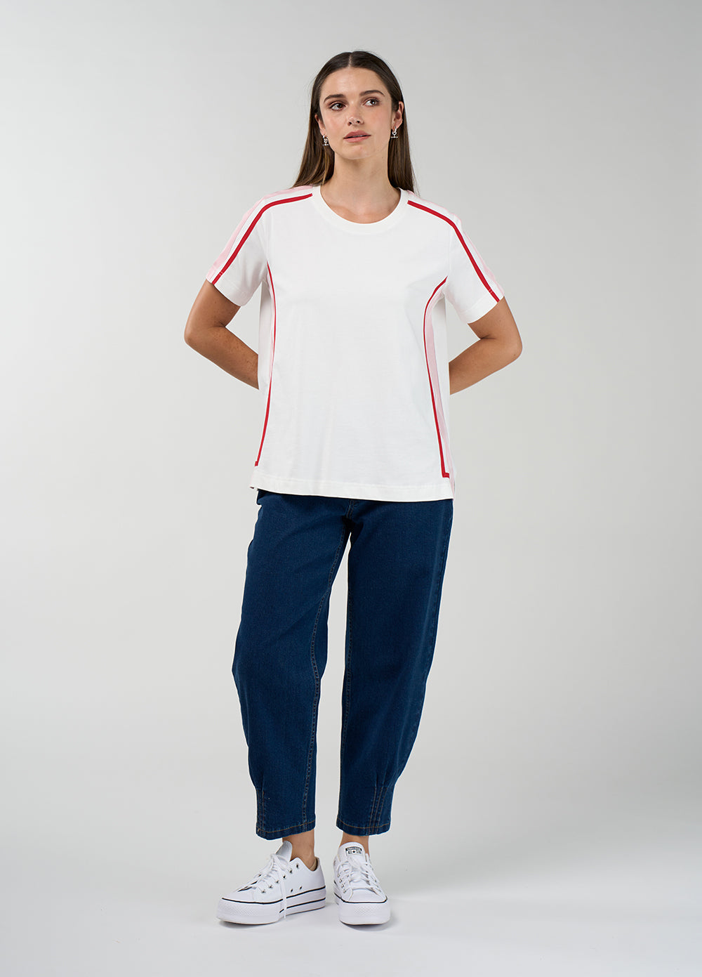 Madly Sweetly Contour Tee White-Blush