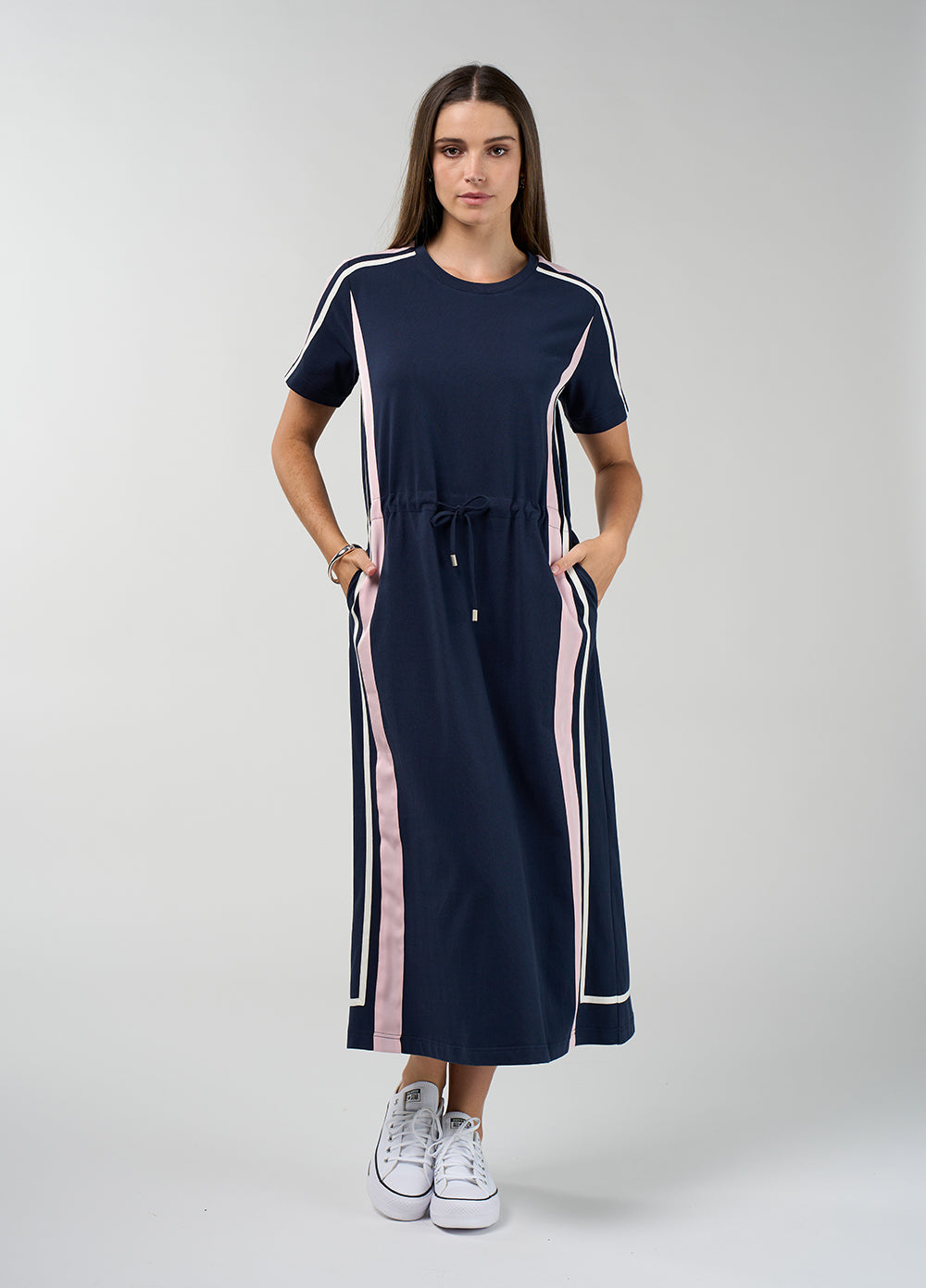 Madly Sweetly Contour Dress Navy Blush