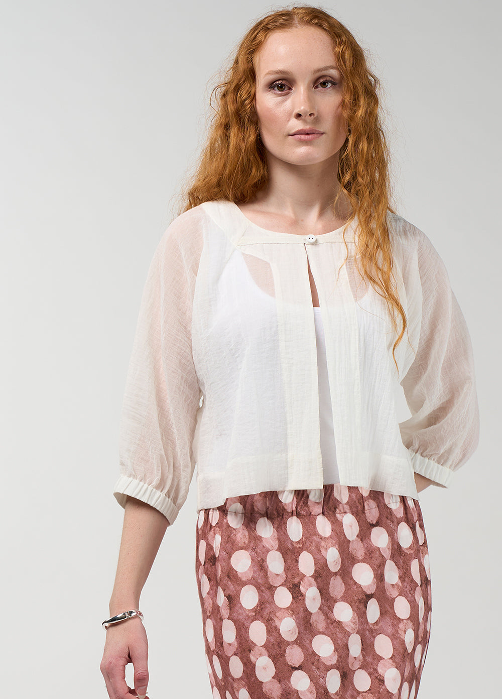 Madly Sweetly Frame Jacket Silk White