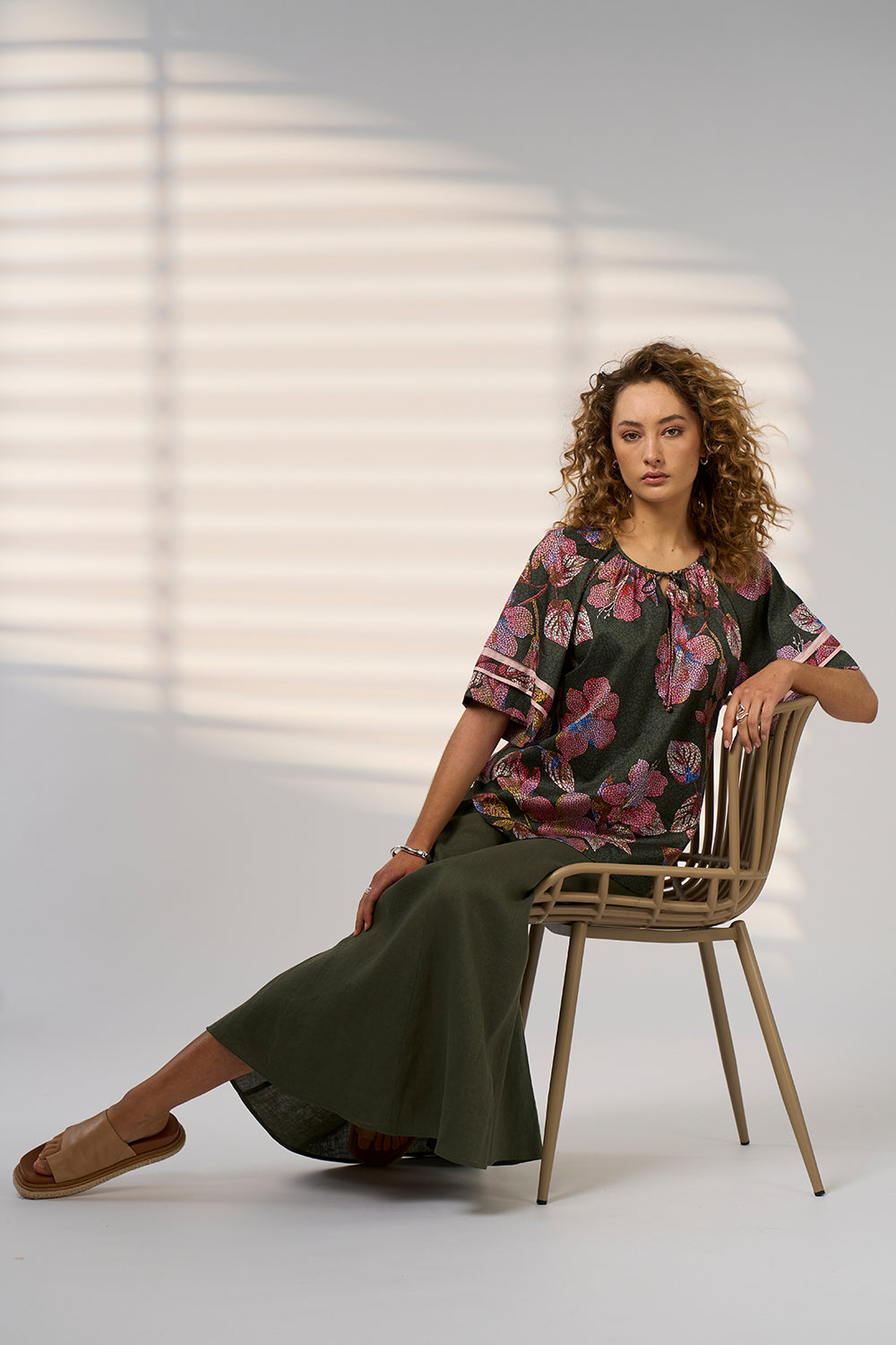 Madly Sweetly Mosaica Top Khaki