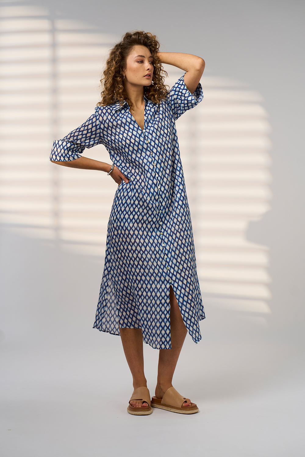 Madly Sweetly Double Up Shirt Dress Blue