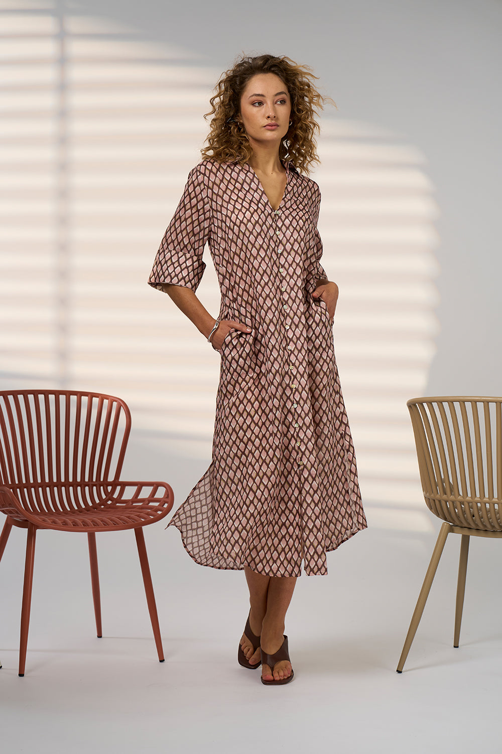 Madly Sweetly Double Up Shirt Dress Blush