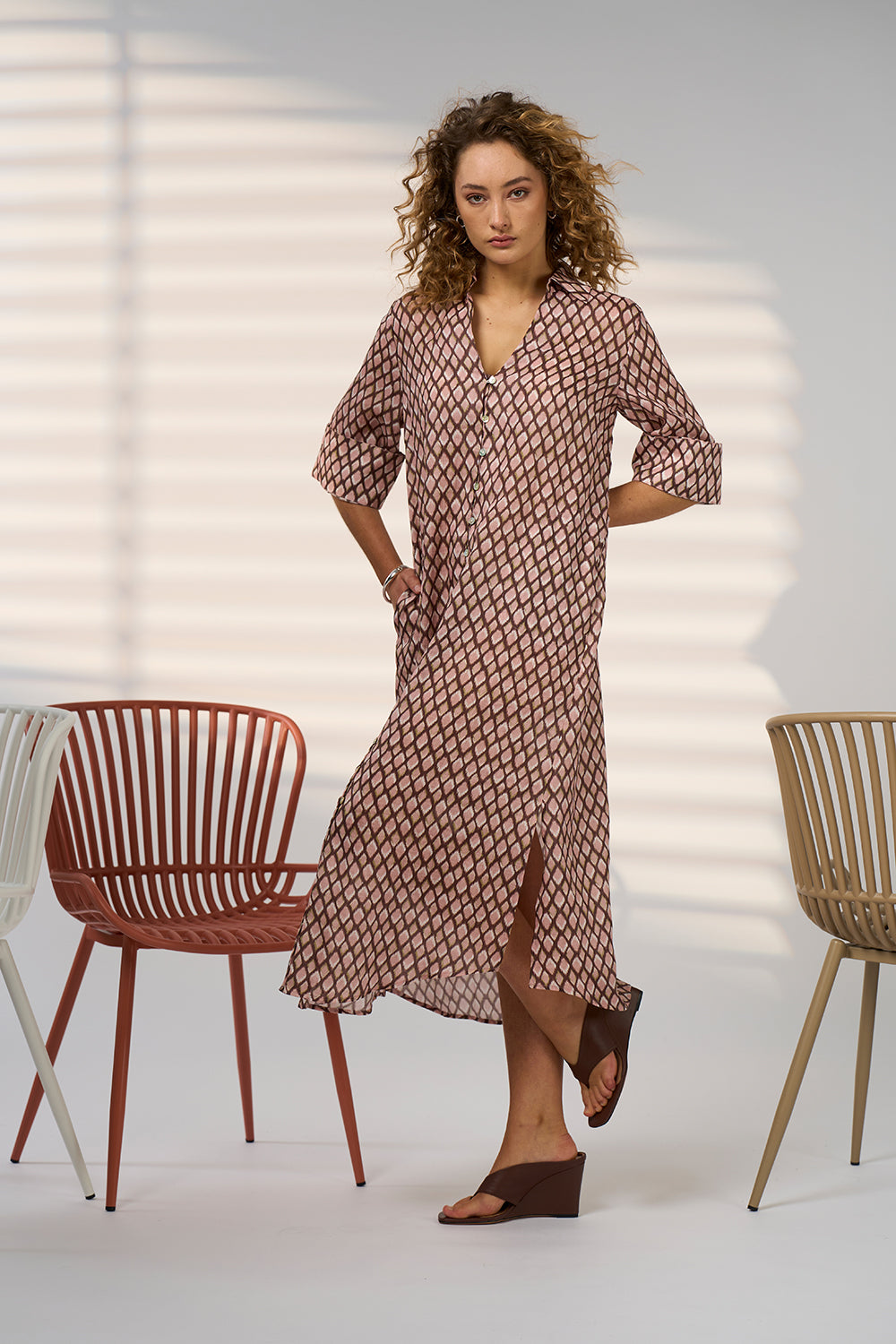 Madly Sweetly Double Up Shirt Dress Blush
