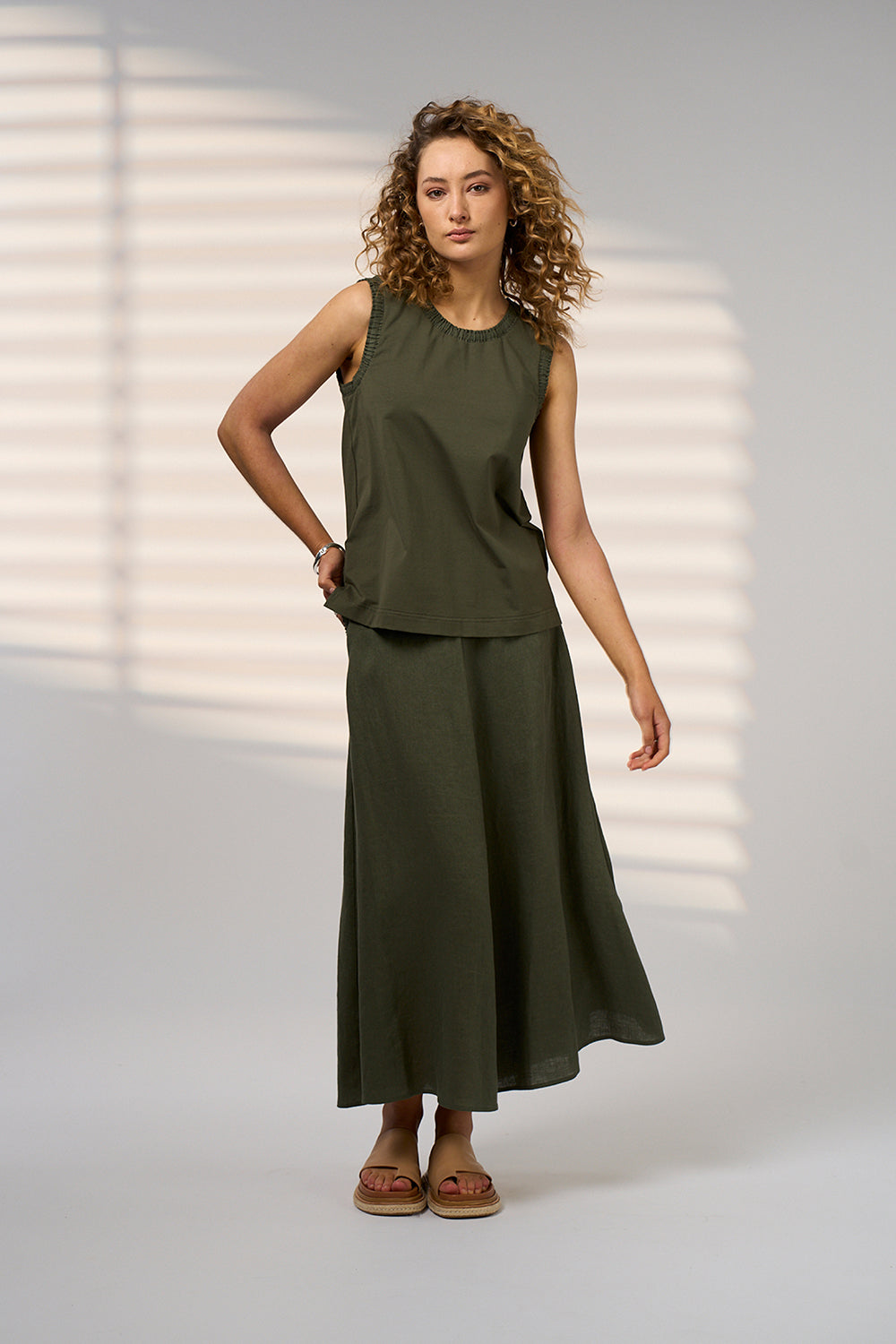 Madly Sweetly Esplanade Skirt Dark Khaki
