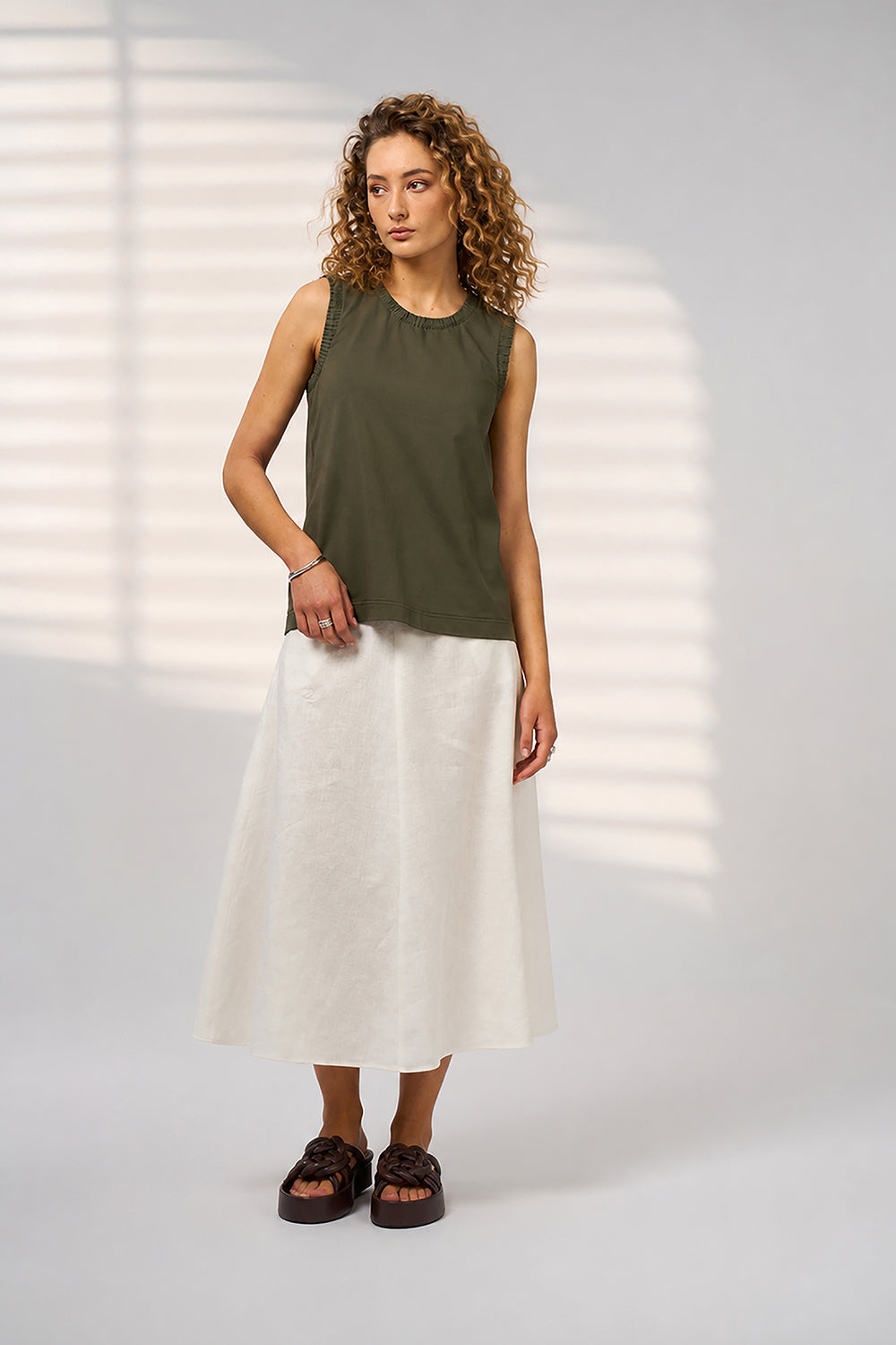 Madly Sweetly Esplanade Skirt Silk White