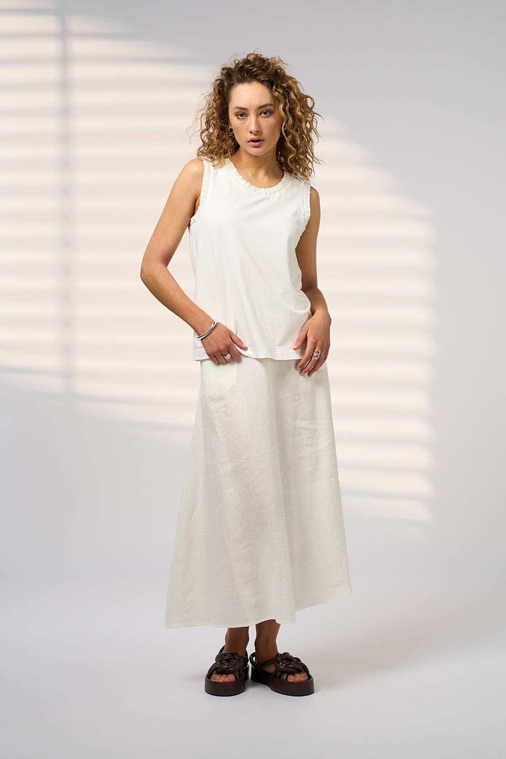 Madly Sweetly Esplanade Skirt Silk White