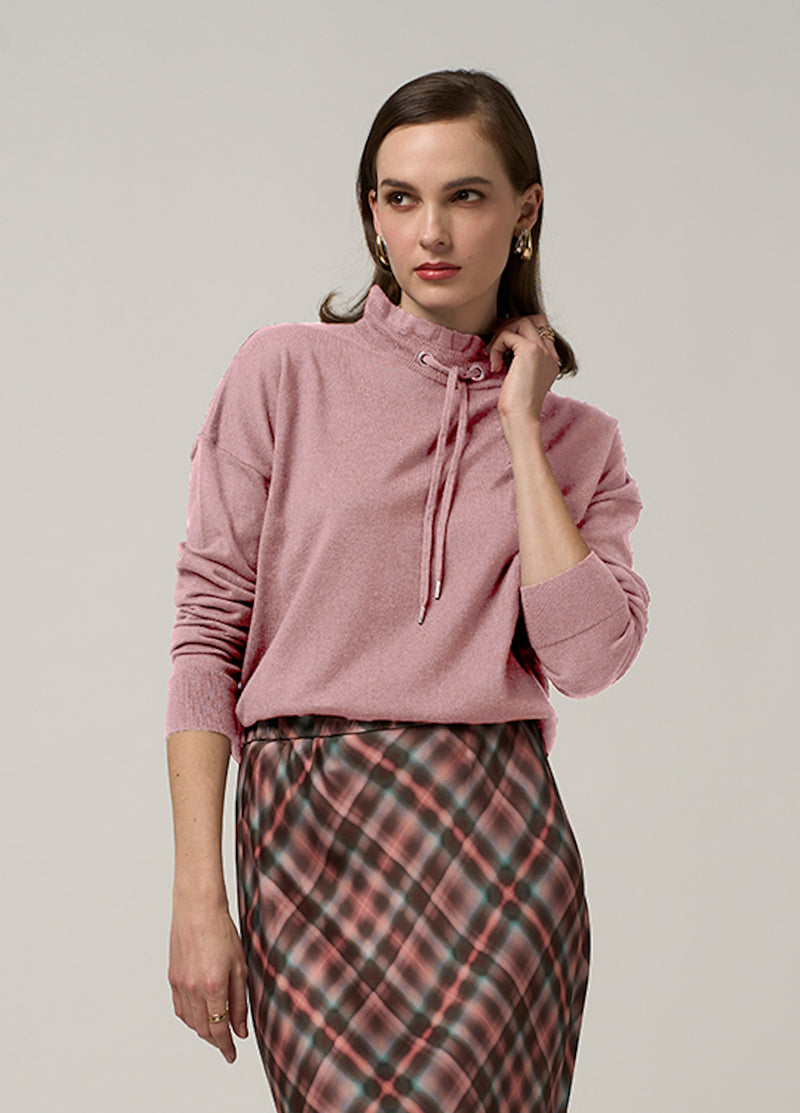 Madly Sweetly Everywear Drawstring Sweater - Dusky Pink
