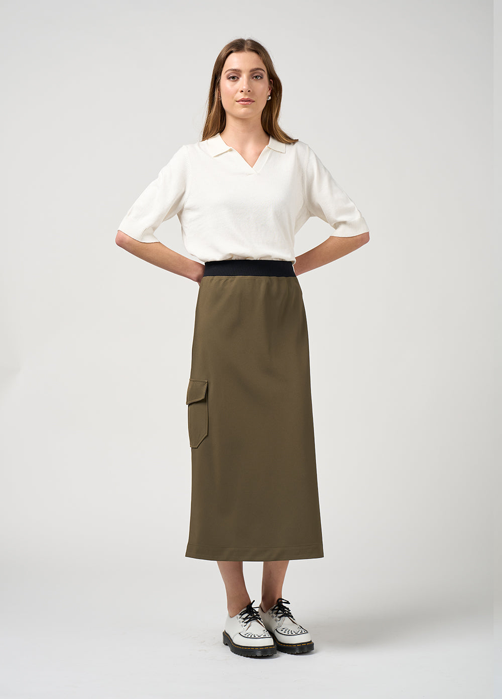 Madly Sweetly Cavalry Skirt Khaki