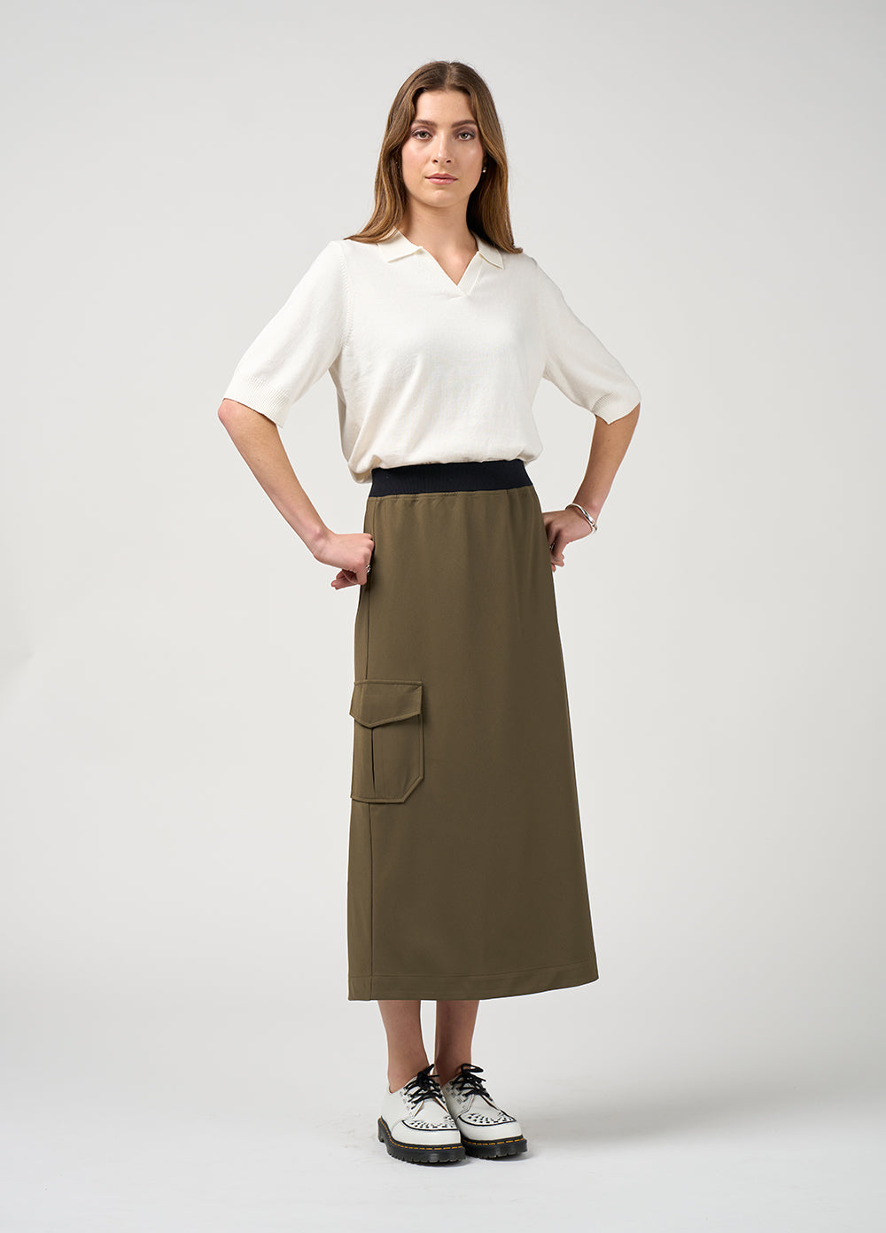Madly Sweetly Cavalry Skirt Khaki