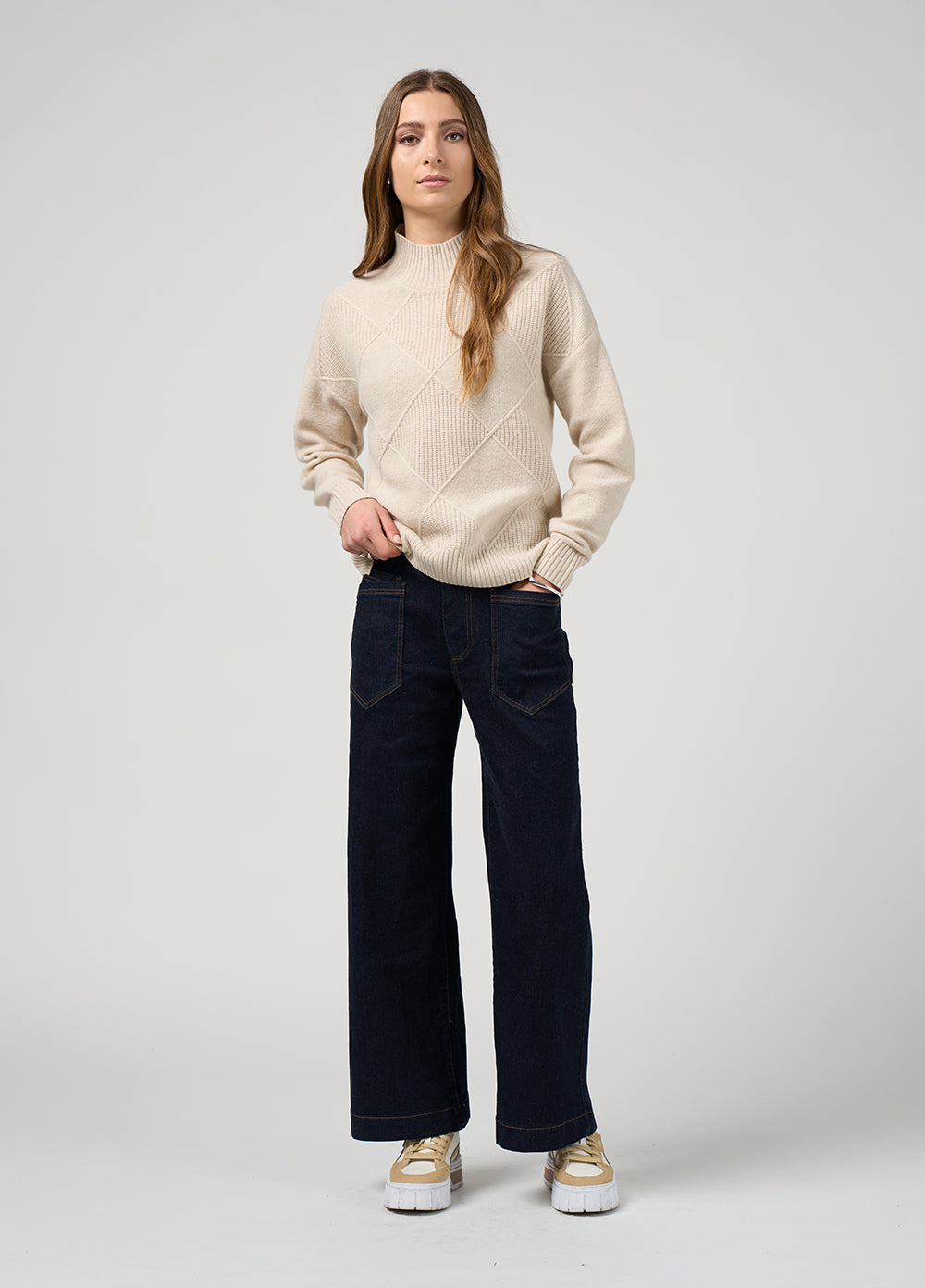 Madly Sweetly Dressage Sweater Light Stone